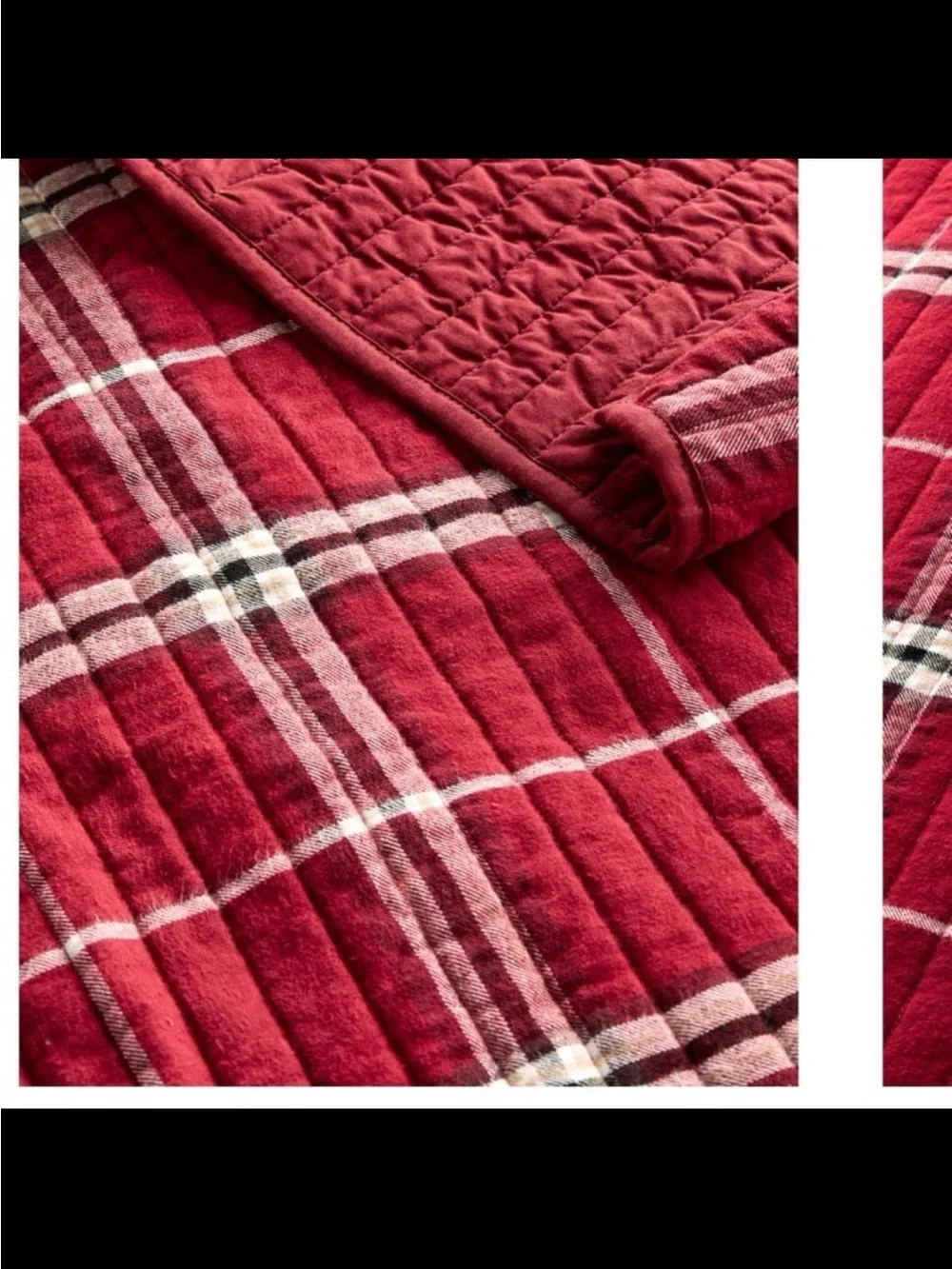 NWT charter club brushed cotton plaid 3-pc quilt set red king MSRP $335